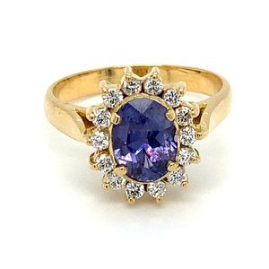 GIA Certified Color Change Sapphire 1.69ct 18K Rng
